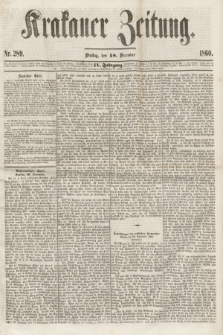 Krakauer Zeitung.Jg.4, Nr. 289 (18 December 1860)