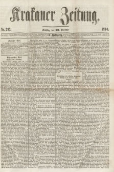 Krakauer Zeitung.Jg.4, Nr. 293 (22 December 1860) + dod.