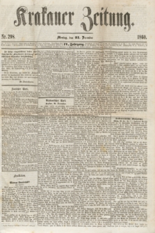 Krakauer Zeitung.Jg.4, Nr. 298 (31 December 1860) + dod.