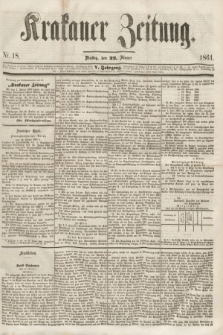 Krakauer Zeitung.Jg.5, Nr. 18 (22 Jänner 1861)