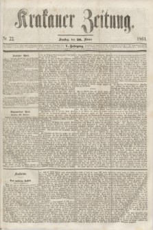 Krakauer Zeitung.Jg.5, Nr. 22 (26 Jänner 1861)