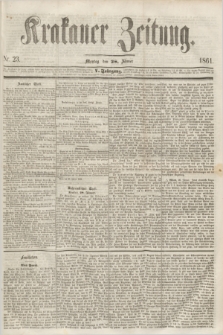Krakauer Zeitung.Jg.5, Nr. 23 (28 Jänner 1861)