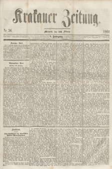 Krakauer Zeitung.Jg.5, Nr. 36 (13 Februar 1861)