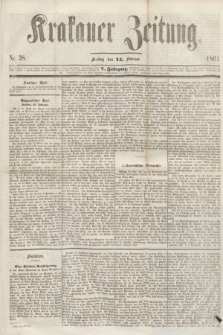 Krakauer Zeitung.Jg.5, Nr. 38 (15 Februar 1861)