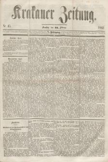 Krakauer Zeitung.Jg.5, Nr. 45 (23 Februar 1861)