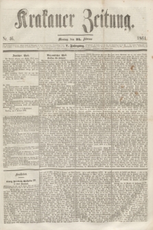 Krakauer Zeitung.Jg.5, Nr. 46 (25 Februar 1861)