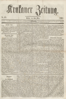 Krakauer Zeitung.Jg.5, Nr. 65 (19 März 1861) + dod.