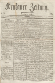 Krakauer Zeitung.Jg.5, Nr. 89 (18 April 1861)