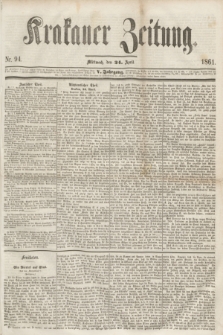 Krakauer Zeitung.Jg.5, Nr. 94 (24 April 1861)