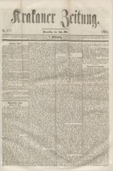 Krakauer Zeitung.Jg.5, Nr. 111 (16 Mai 1861)