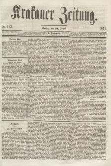 Krakauer Zeitung.Jg.5, Nr. 193 (24 August 1861)