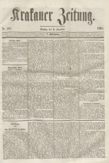 Krakauer Zeitung.Jg.5, Nr. 205 (7 September 1861)