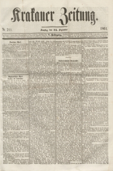 Krakauer Zeitung.Jg.5, Nr. 211 (14 September 1861)