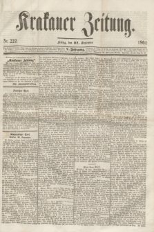 Krakauer Zeitung.Jg.5, Nr. 222 (27 September 1861) + dod.