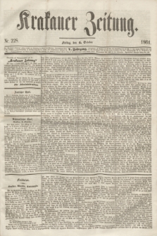Krakauer Zeitung.Jg.5, Nr 228 (4 October 1861) + dod.