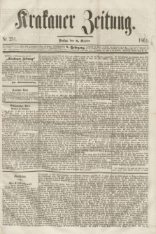 Krakauer Zeitung.Jg.5, Nr. 231 (8 October 1861)