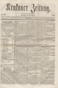 Krakauer Zeitung.Jg.5, Nr. 233 (10 October 1861)