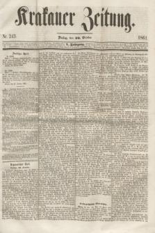 Krakauer Zeitung.Jg.5, Nr. 243 (22 October 1861) + dod.