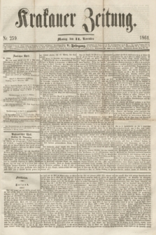 Krakauer Zeitung.Jg.5, Nr. 259 (11 November 1861)