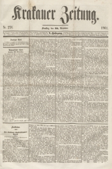 Krakauer Zeitung.Jg.5, Nr. 276 (30 November 1861)