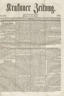Krakauer Zeitung.Jg.5, Nr. 291 (18 December 1861)