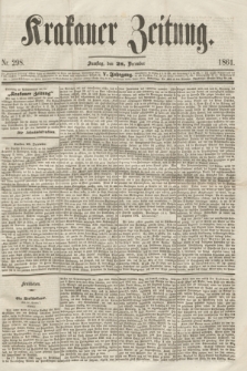 Krakauer Zeitung.Jg.5, Nr. 298 (28 December 1861)