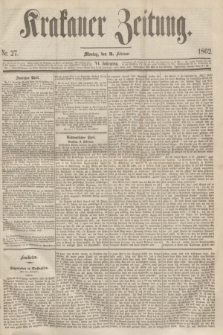 Krakauer Zeitung.Jg.6, Nr. 27 (3 Februar 1862)