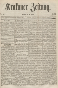 Krakauer Zeitung.Jg.6, Nr. 32 (8 Februar 1862)