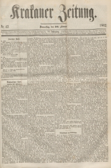 Krakauer Zeitung.Jg.6, Nr. 42 (20 Februar 1862)