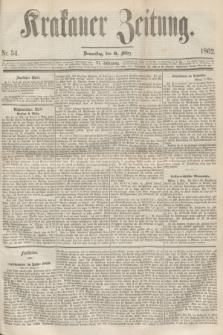 Krakauer Zeitung.Jg.6, Nr. 54 (6 März 1862)