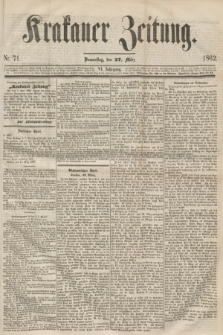 Krakauer Zeitung.Jg.6, Nr. 71 (27 März 1862)