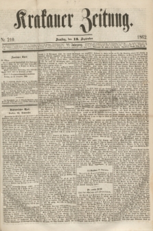 Krakauer Zeitung.Jg.6, Nr. 210 (13 September 1862)