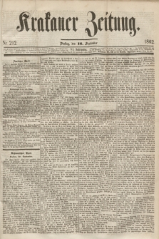 Krakauer Zeitung.Jg.6, Nr. 212 (16 September 1862) + dod.