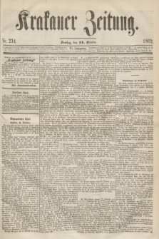 Krakauer Zeitung.Jg.6, Nr. 234 (11 October 1862)