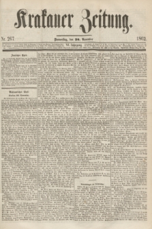 Krakauer Zeitung.Jg.6, Nr. 267 (20 November 1862)