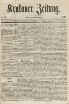 Krakauer Zeitung.Jg.6, Nr. 293 (22 December 1862)
