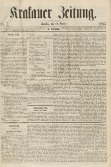 Krakauer Zeitung.Jg.7, Nr. 7 (10 Jänner 1863)