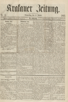 Krakauer Zeitung.Jg.7, Nr. 11 (15 Jänner 1863)