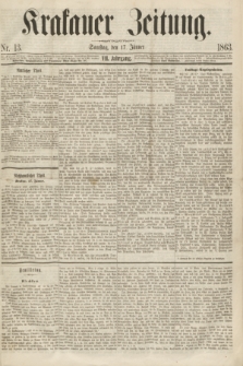 Krakauer Zeitung.Jg.7, Nr. 13 (17 Jänner 1863)