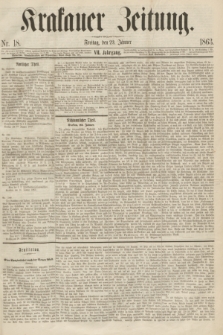 Krakauer Zeitung.Jg.7, Nr. 18 (23 Jänner 1863)