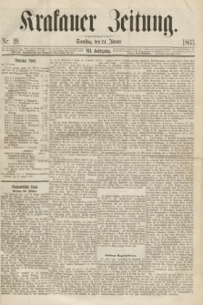 Krakauer Zeitung.Jg.7, Nr. 19 (24 Jänner 1863)