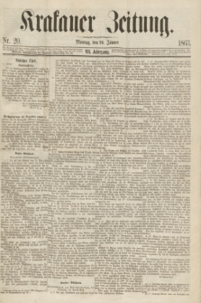 Krakauer Zeitung.Jg.7, Nr. 20 (26 Jänner 1863)