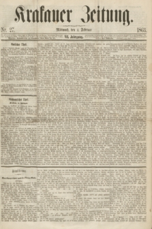 Krakauer Zeitung.Jg.7, Nr. 27 (4 Februar 1863)