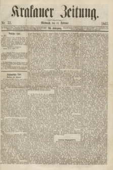 Krakauer Zeitung.Jg.7, Nr. 33 (11 Februar 1863)