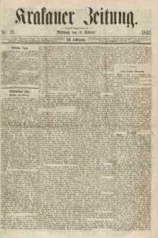 Krakauer Zeitung.Jg.7, Nr. 39 (18 Februar 1863)