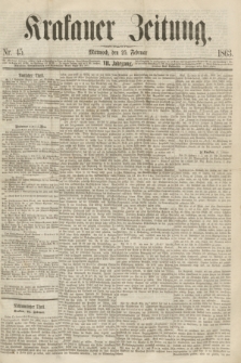 Krakauer Zeitung.Jg.7, Nr. 45 (25 Februar 1863)