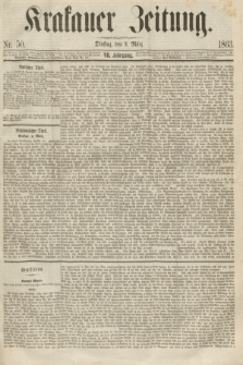 Krakauer Zeitung.Jg.7, Nr. 50 (3 März 1863)