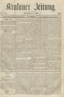 Krakauer Zeitung.Jg.7, Nr. 52 (5 März 1863)