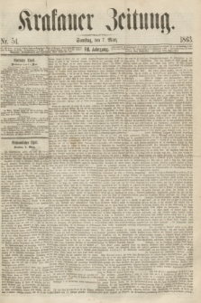 Krakauer Zeitung.Jg.7, Nr. 54 (7 März 1863)