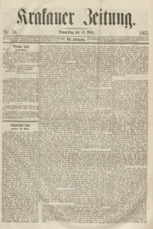 Krakauer Zeitung.Jg.7, Nr. 58 (12 März 1863)